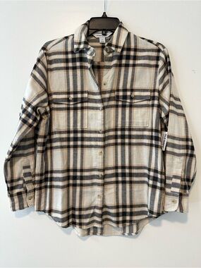 NWT Old Navy The Boyfriend Shirt Plaid Button-Down